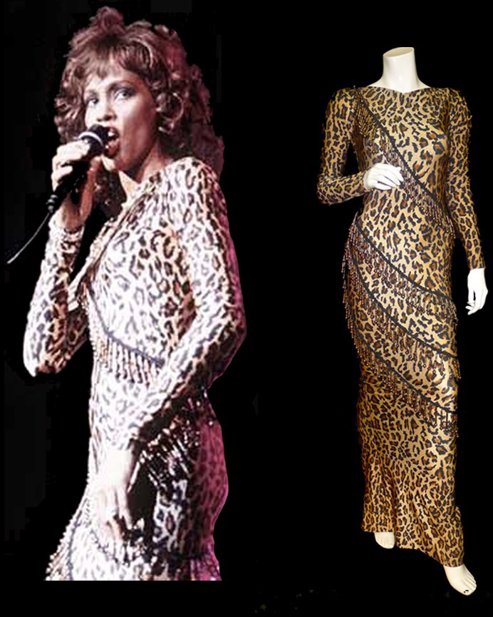 This dress, once owned and worn by Whitney Houston and designed by Bob Mackie, is one of 15 Houston dresses that will be exhibited – but not sold – at the auction. Historical Estates Auctions image
